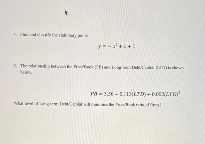 answer the question below 4. Find and classify the stationary point: y=x2+x+1