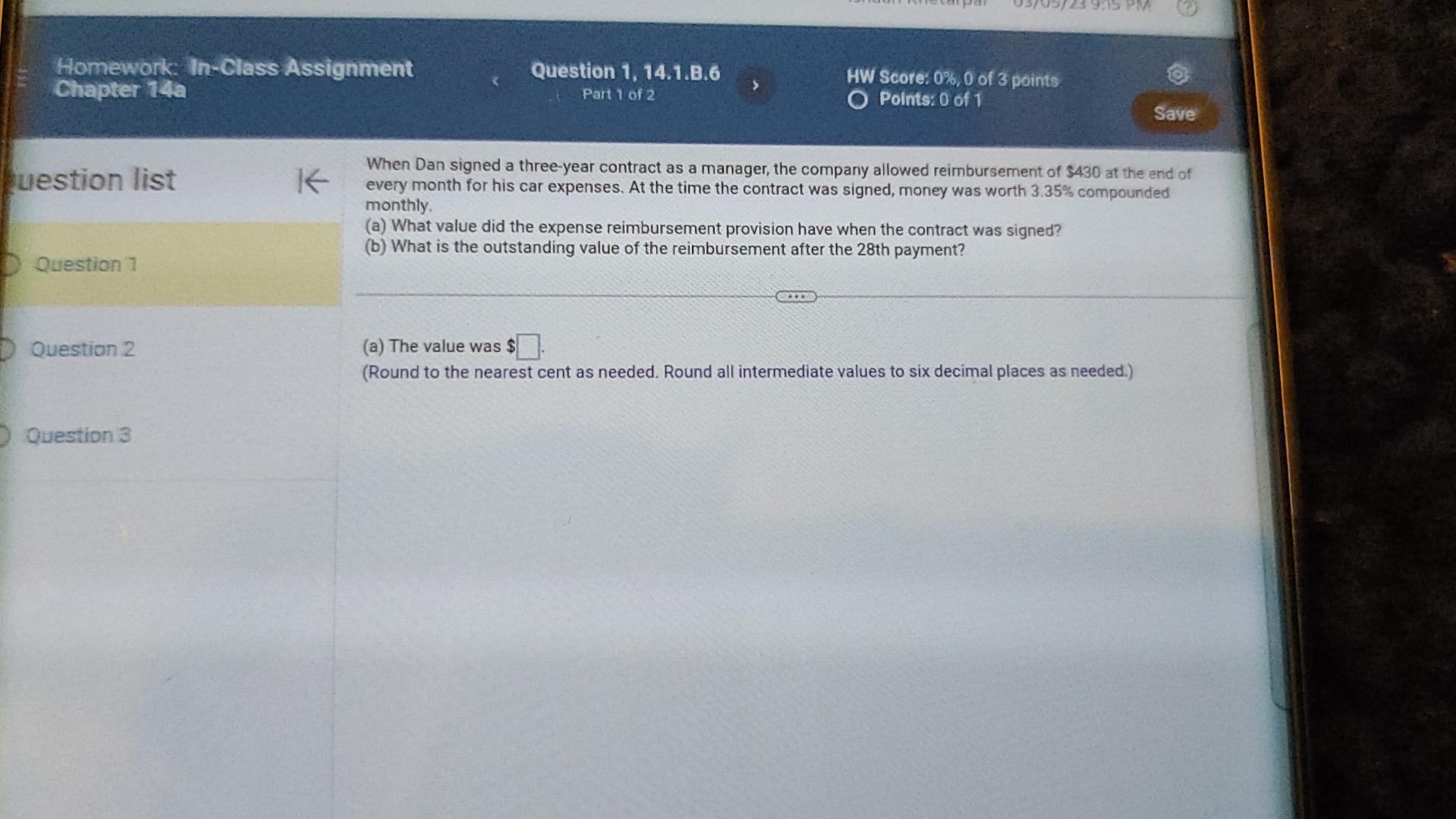  Uestion list 1 When Dan signed a three-year contract as a