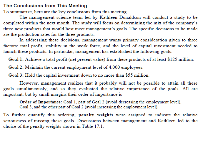 weighted goal programming, management now is asking some what-if questions. a. Gary