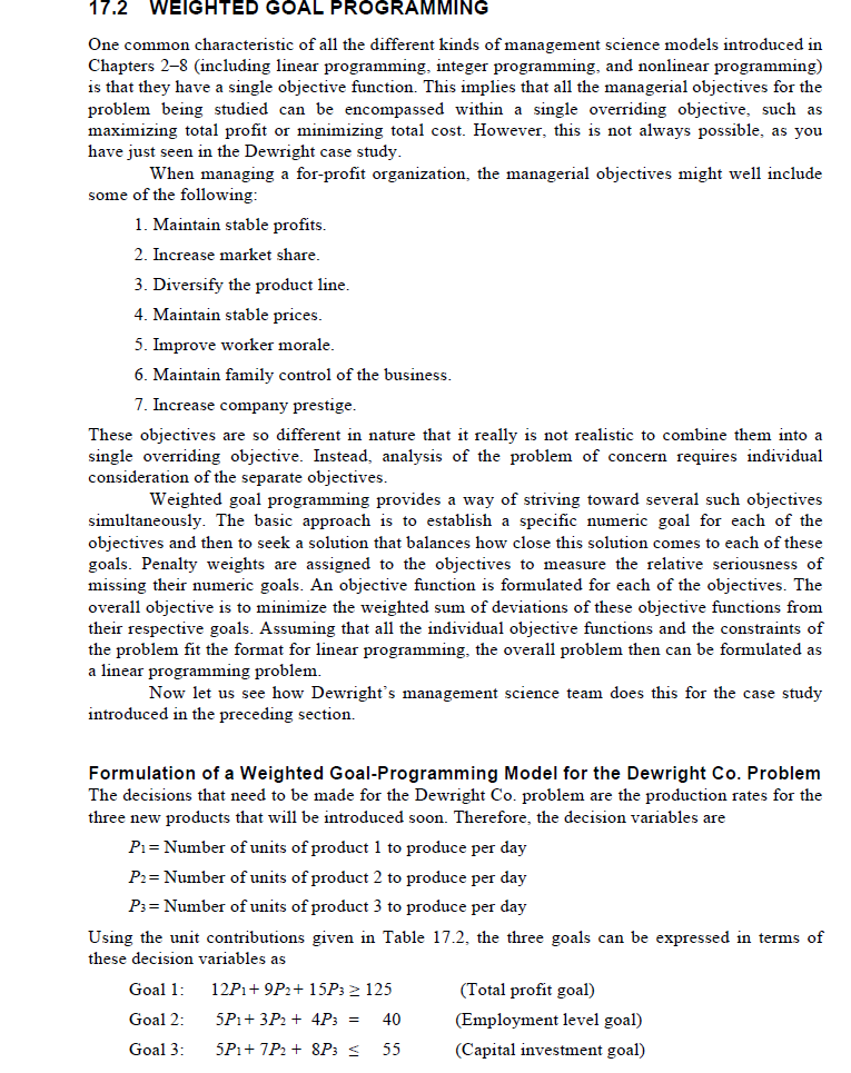 column of Table 17.1 were to be changed to 7, 4, 1,
