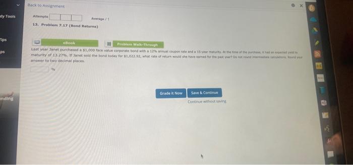  Back to Assignment X dy Tools Am Avere/ 13. Problem 7.17