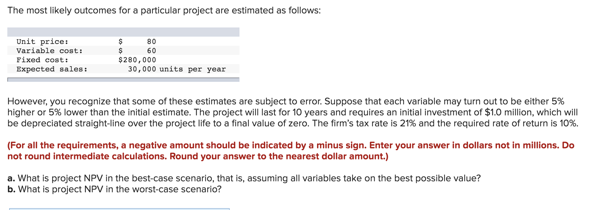 Please help, thank you! The most likely outcomes for a particular project