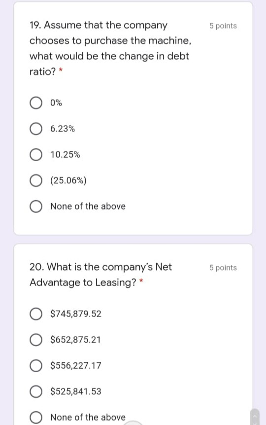 19, and 20 below: HPL & Co. needs a new machine that