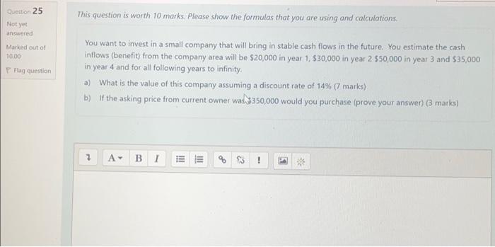  Question 25 This question is worth 10 marks Please show the