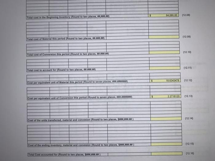 equivalent unit of conversion this period (round to seven places), Cost of