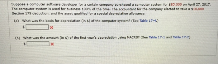  Suppose a computer software developer for a certain company purchased a