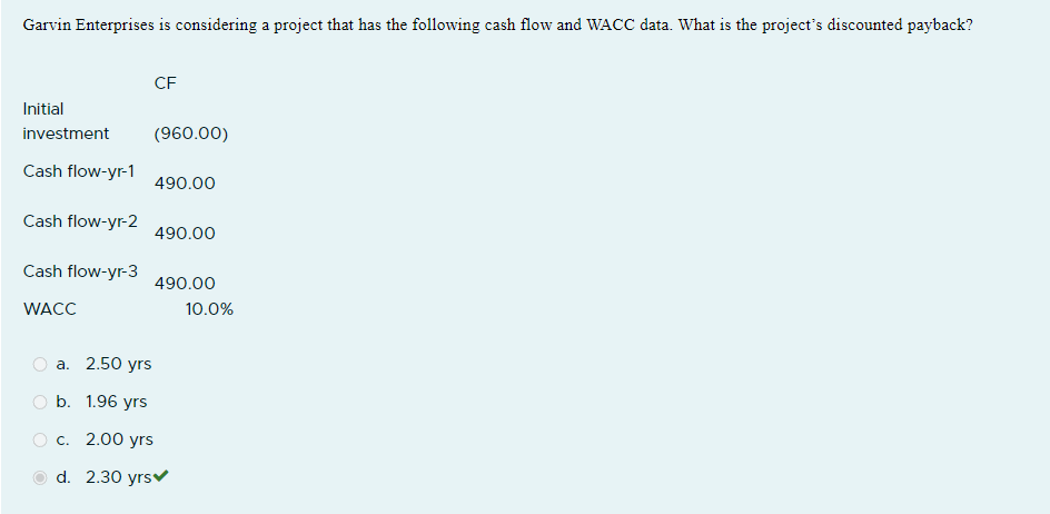 keep it as simple as possible. Adler Enterprises is considering a project