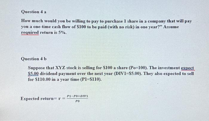  Question 4 a How much would you be willing to pay