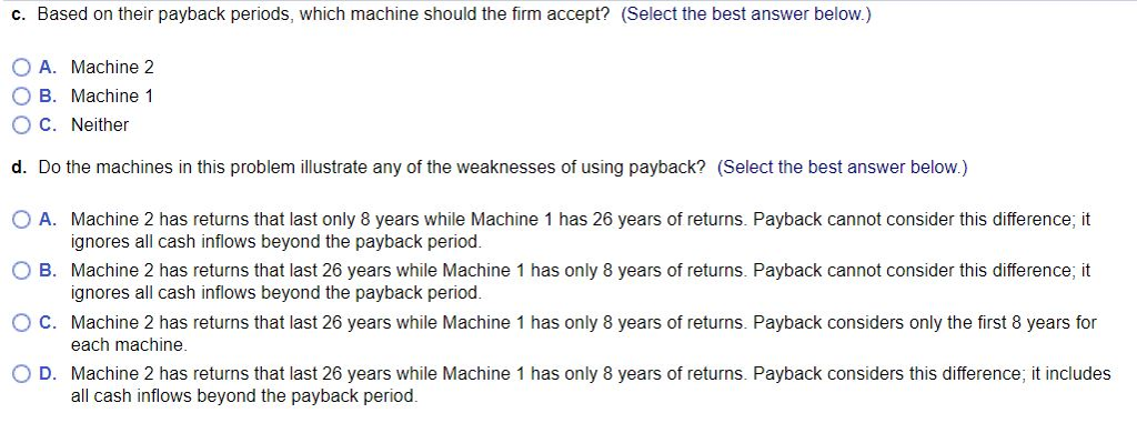 The firm is considering the purchase of a new machine and must