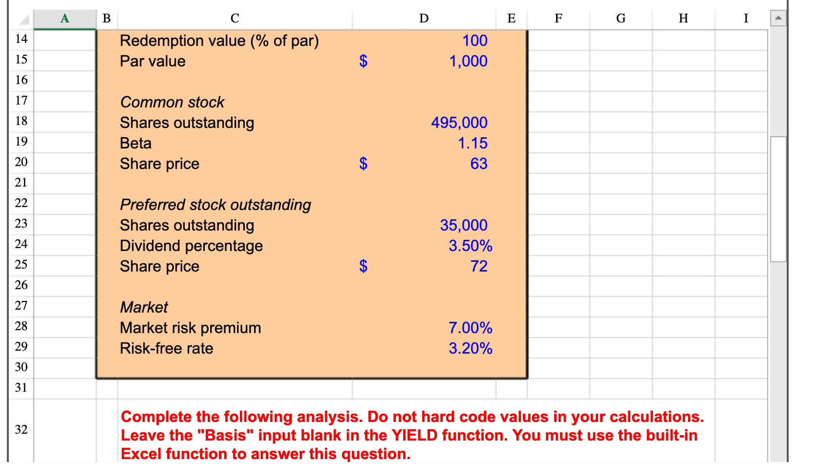 following information for Watson Power Co., find the WACC. Assume the company's