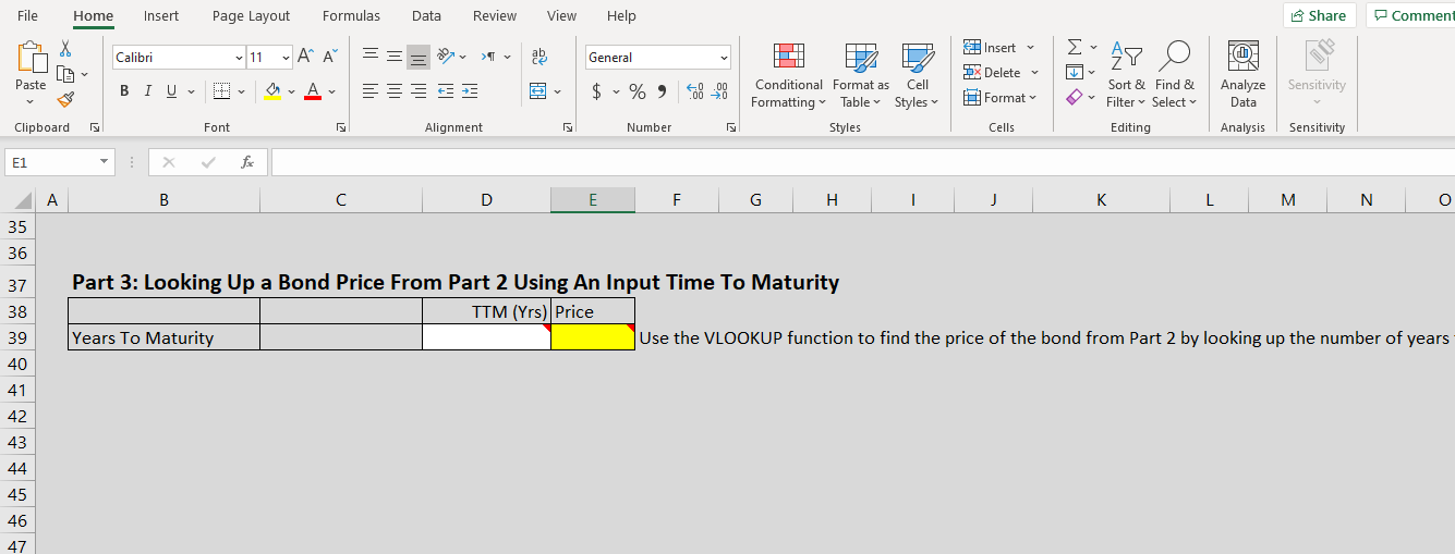 populated with formulas. You are given a 30-year bond with 4 years