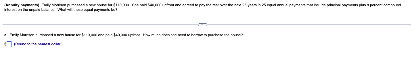 PLEASE HELLP WITH A B AND C (Annuity payments) Emily Morrison purchased