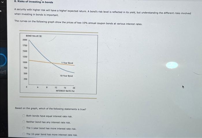 A security with higher risk will have a higher expected retum.