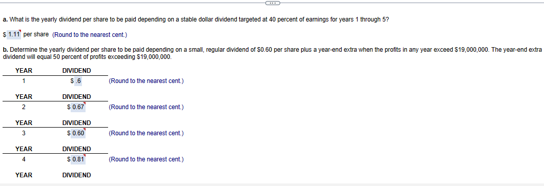 been prepared for the CFO of the company and are shown in