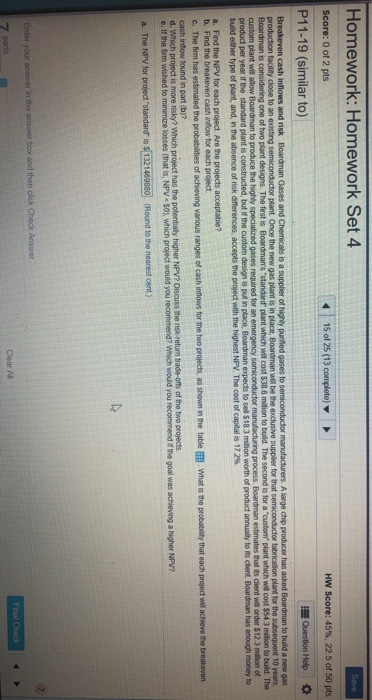  parts A through E please Save Homework: Homework Set 4 Score: