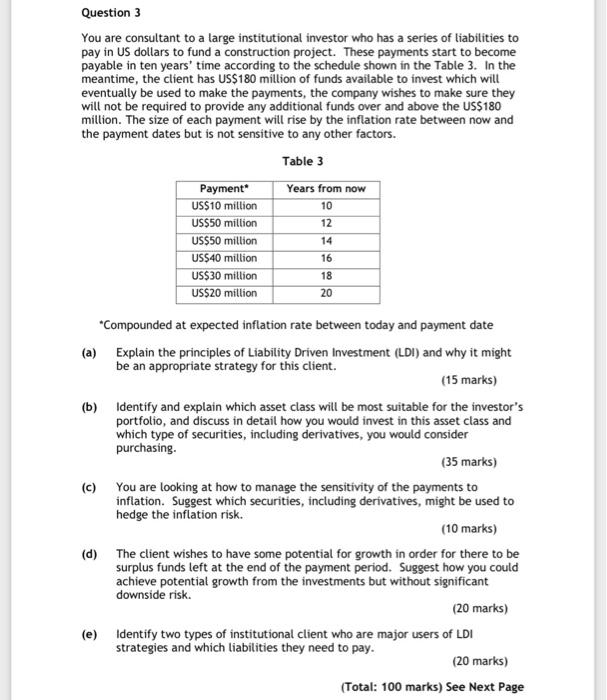 Really need help on this asset management question Question 3 You are