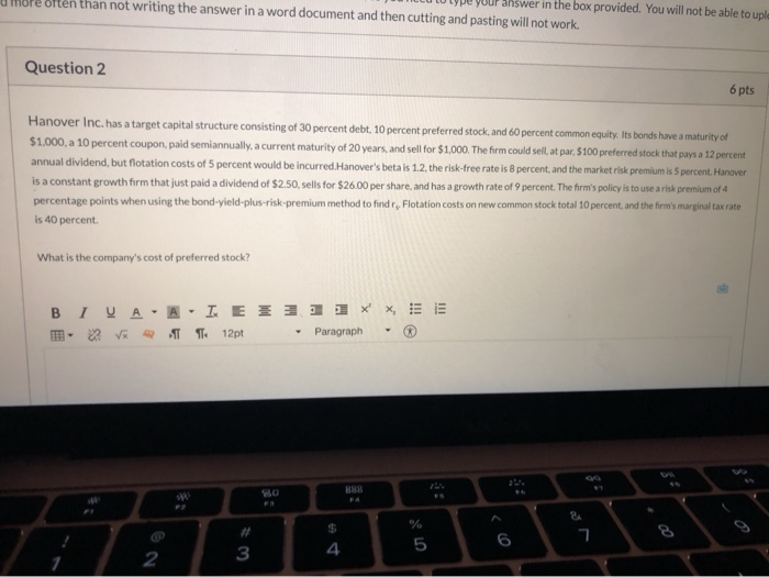  T u to type your answer in the box provided. You