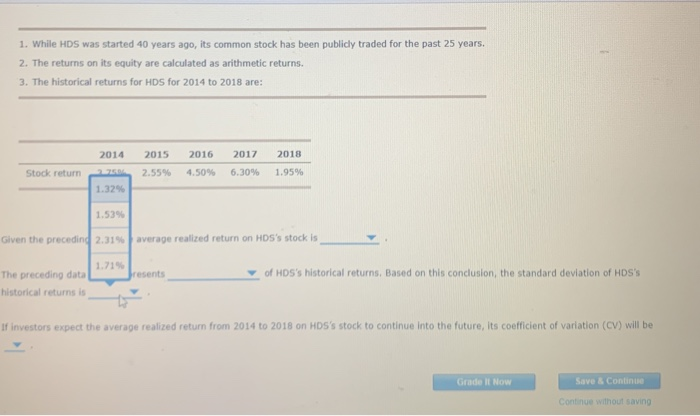 realized stock returns to estimate the risk of a stock. Consider the