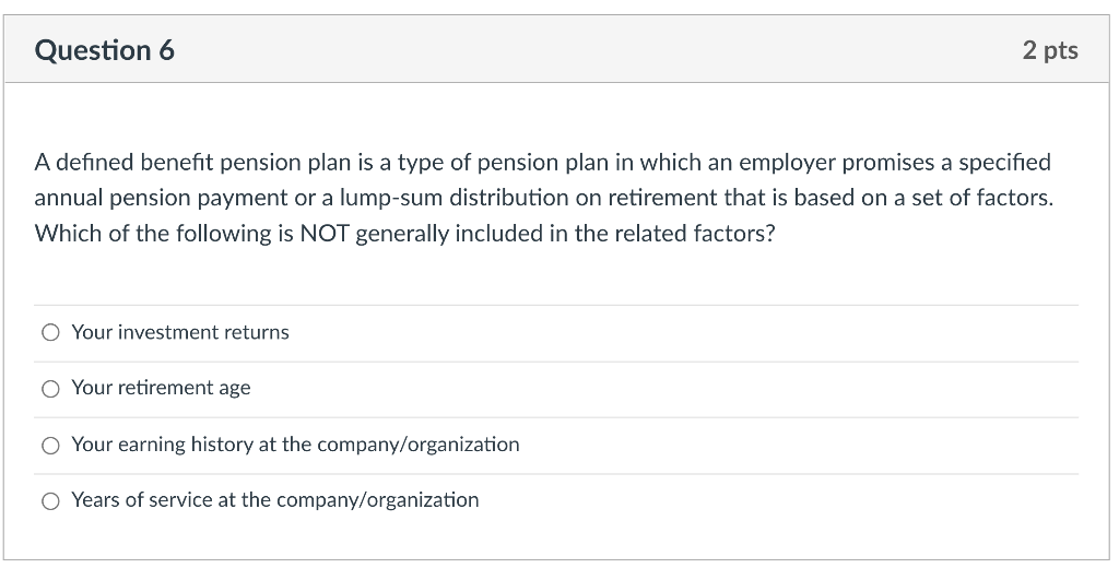  Please help me with this question Question 6 2 pts A