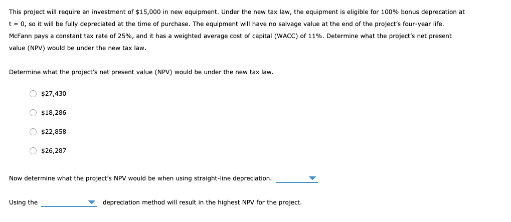 Answers opt: $22,015, $28,620, $20,914, $27,519 Using the (Bonus, Straight-Line) depreciation method
