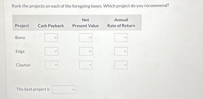 the straight-line method with no salvage value. The company's cost of capital