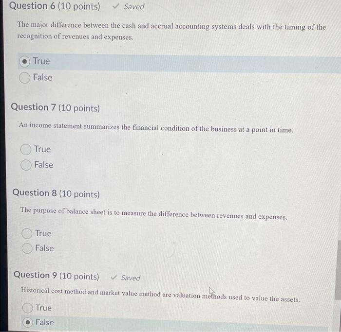 please help me with these Question 6 (10 points) Saved The major
