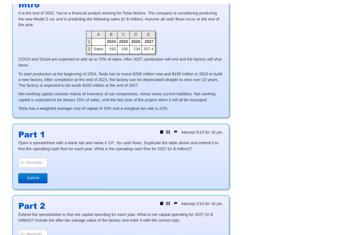 Answer parts 1-5, box or highlight solutions Intro It is the end