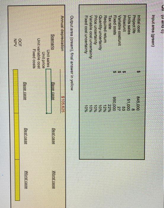 costs Tax rate Required return 6 A A 845,000 8 51,000 53