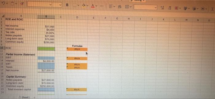 Vides Excel Online Structured Activity: ROE and ROIC A-Z Baker Industries net