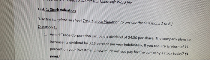  Please show how to solve in Excel EU to submit this