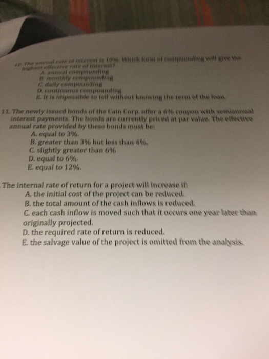  Solve all please A annual compunding monthly compounding C daily compounding