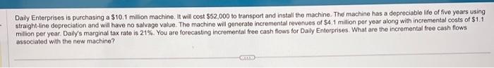  a) the free cash flow for year 0 will be? b)