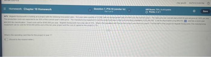  SUN day goud 04/11/22 19 PM Save Homework Chapter 10 Homework