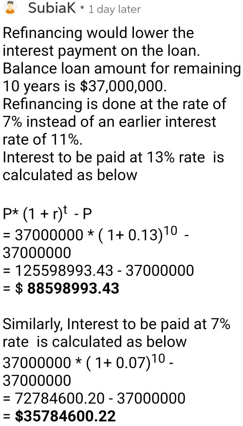 our long term debt represents the remaining balance on a 30 year