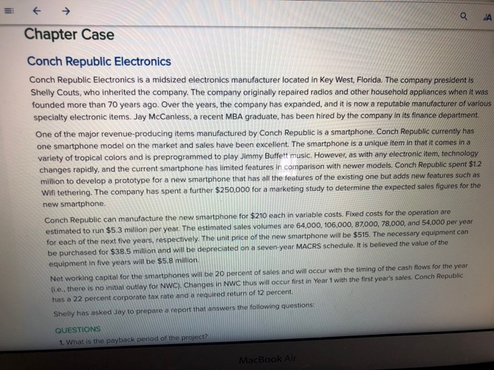  Conch republic is a midsized... a A Chapter Case Conch Republic