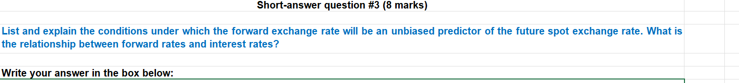  Short-answer question #3 (8 marks) List and explain the conditions under