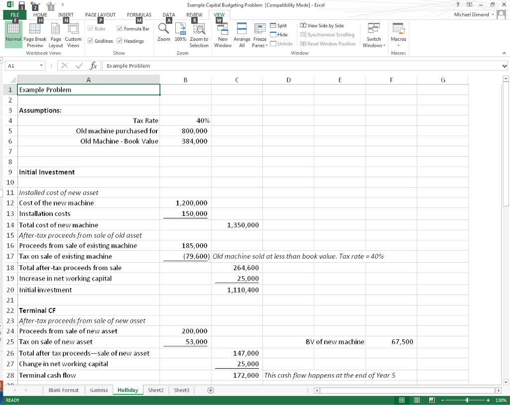 Capital Budgeting Spreadsheet Project Introduction This project is an application of capital