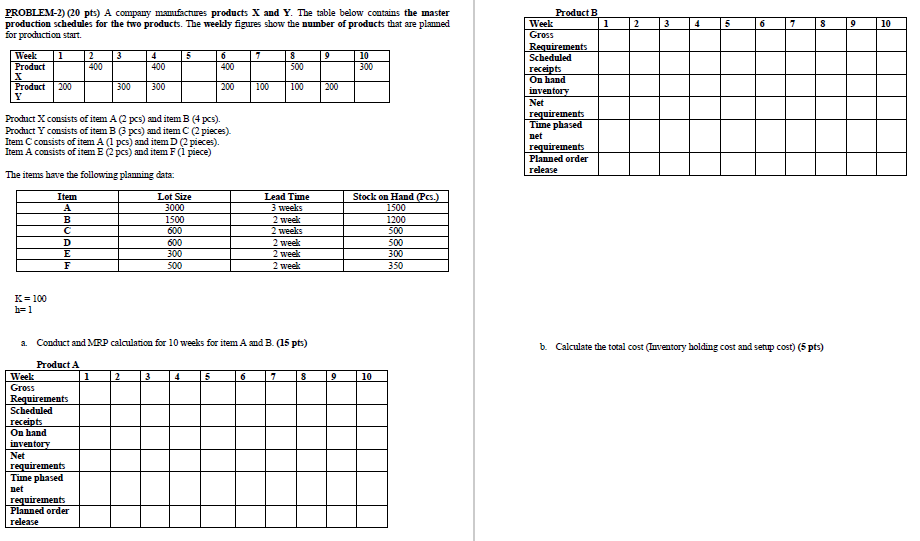 Did you mean more information? what do you want? PROBLEM-2) (20 pts)