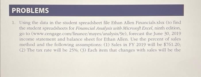 PROBLEMS 1. Using the data in the student spreadsheet file Ethan