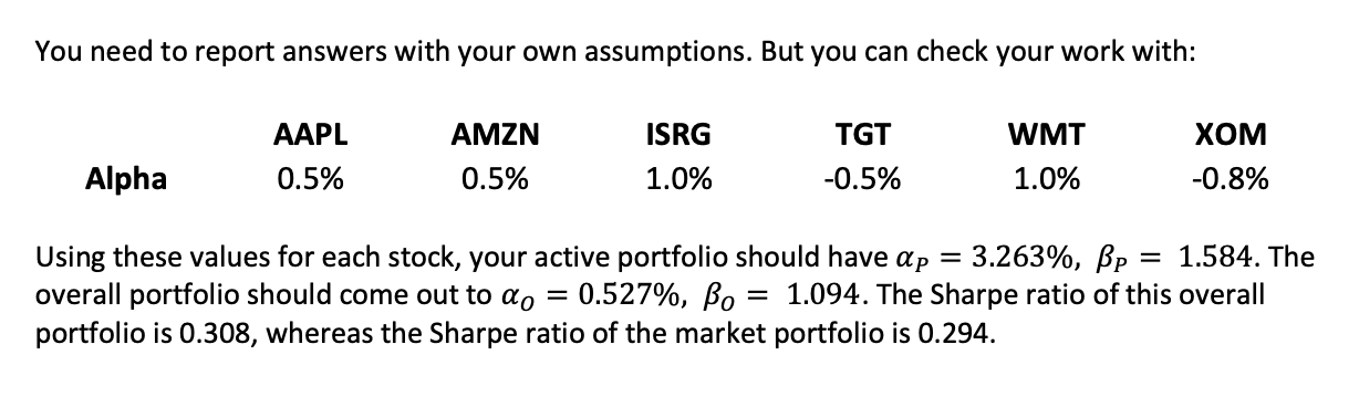 active portfolio, that is, a portfolio consisting of individually selected stocks to