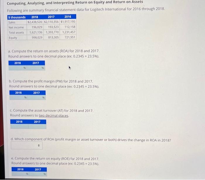  Computing, Analyzing, and Interpreting Return on Equity and Return on Assets