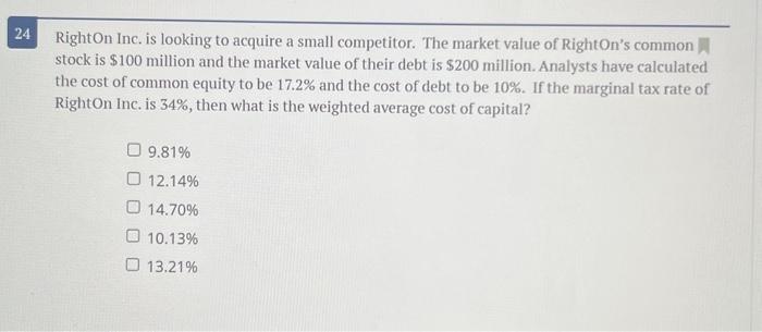  RightOn Inc. is looking to acquire a small competitor. The market