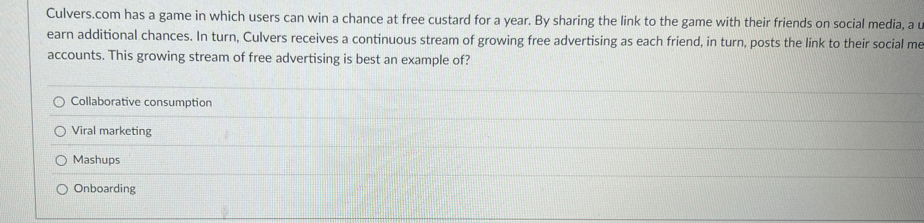  Culvers.com has a game in which users can win a chance