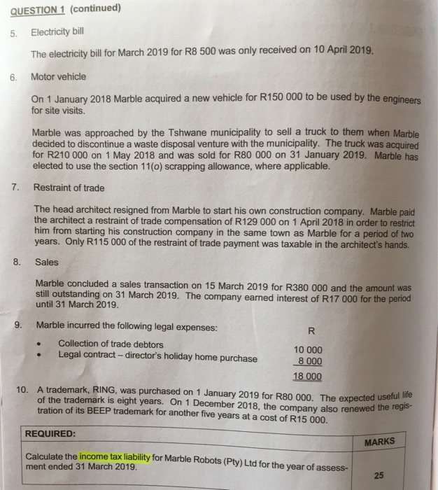 tax liability. thanks LULUI Mikb, 30 minutes) we Robots (Pty) Ltd (Marble)