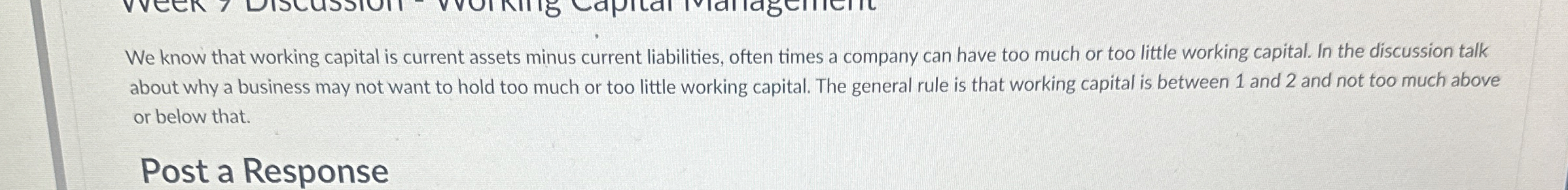  We know that working capital is current assets minus current liabilities,