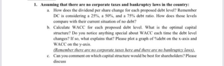 please help me answering it in your words 1. Assuming that there