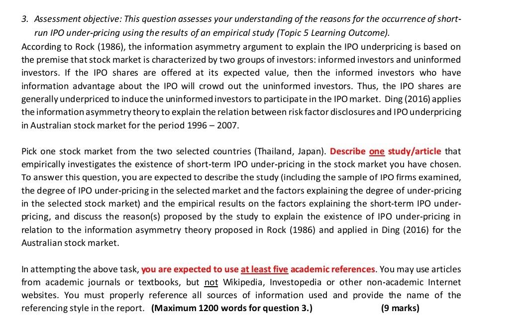  please solve it completely I will thumb you up 3. Assessment