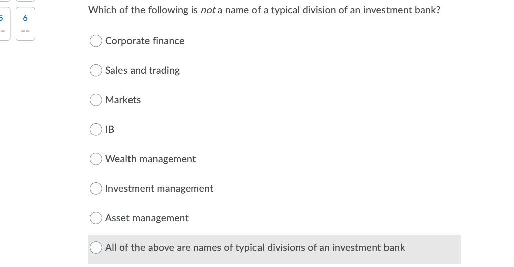 I as 5 6 a secondary market the buy-side a primary market