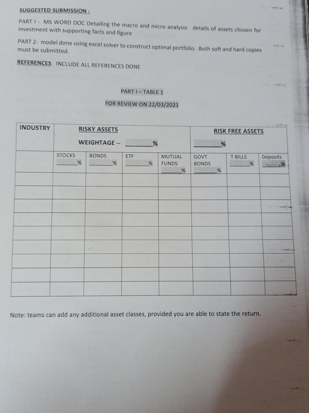 - August 2020 Building a weighted covariance table Finding the portfolio set