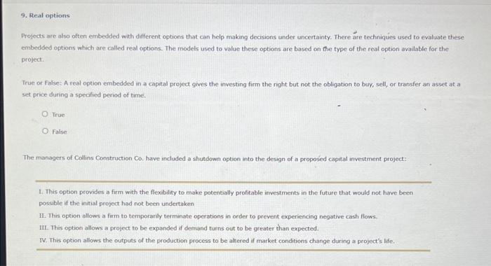  Projects are also ofter embedded with different options that can help